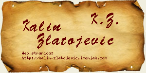 Kalin Zlatojević vizit kartica